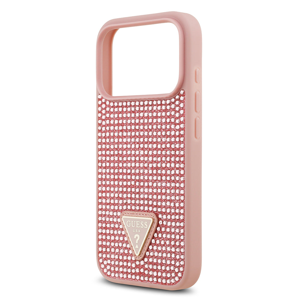 Guess iPhone 17 Pro Orjinal Lisanslı Taşlı Arka Yüzey Üçgen Logolu Telefon Kılıfı Guess iPhone 17 Pro Orjinal Lisanslı Taşlı Arka Yüzey Üçgen Logolu Telefon Kılıfı